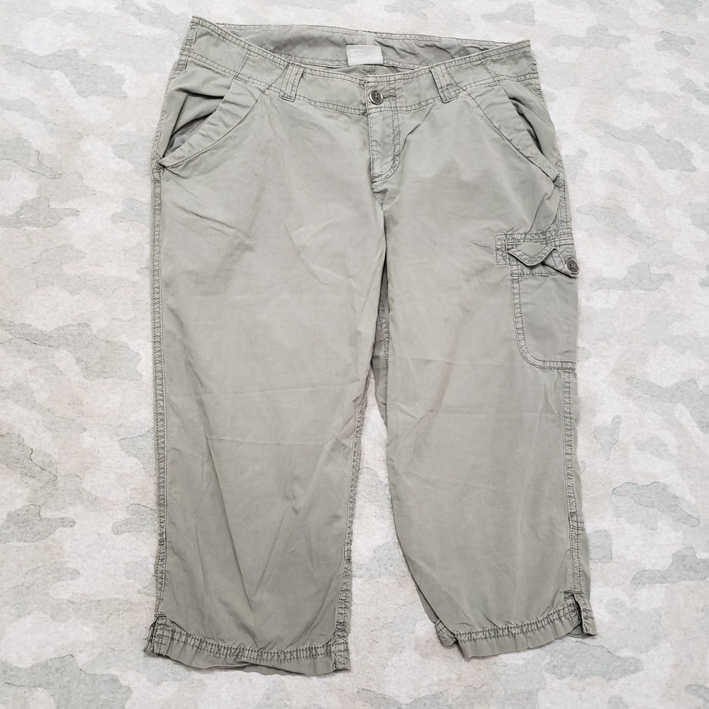 Columbia Pants Womens 6 Green Capri Pockets Outdoors Hiking‎ Travel